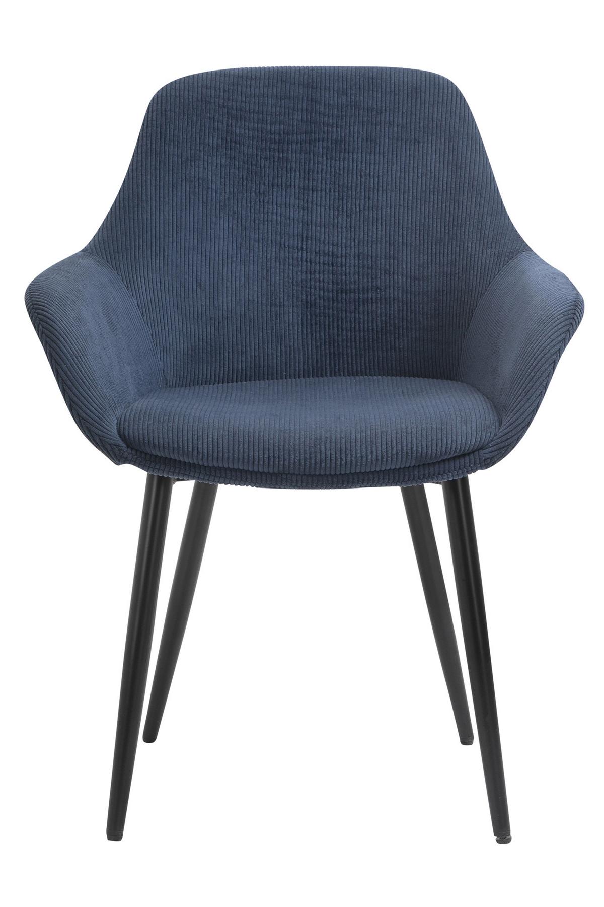 Tischgruppe Naturfarben/Blau L: 160 cm - Naturfarben/Dunkelblau, MODERN, Holz/Textil (160/85/76,5cm) - Livetastic