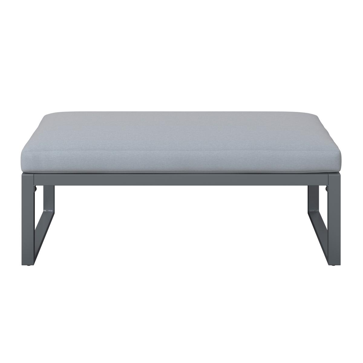 Loungegarnitur Perth - Anthrazit/Grau, MODERN, Glas/Textil (196/218,5cm) - Beldano