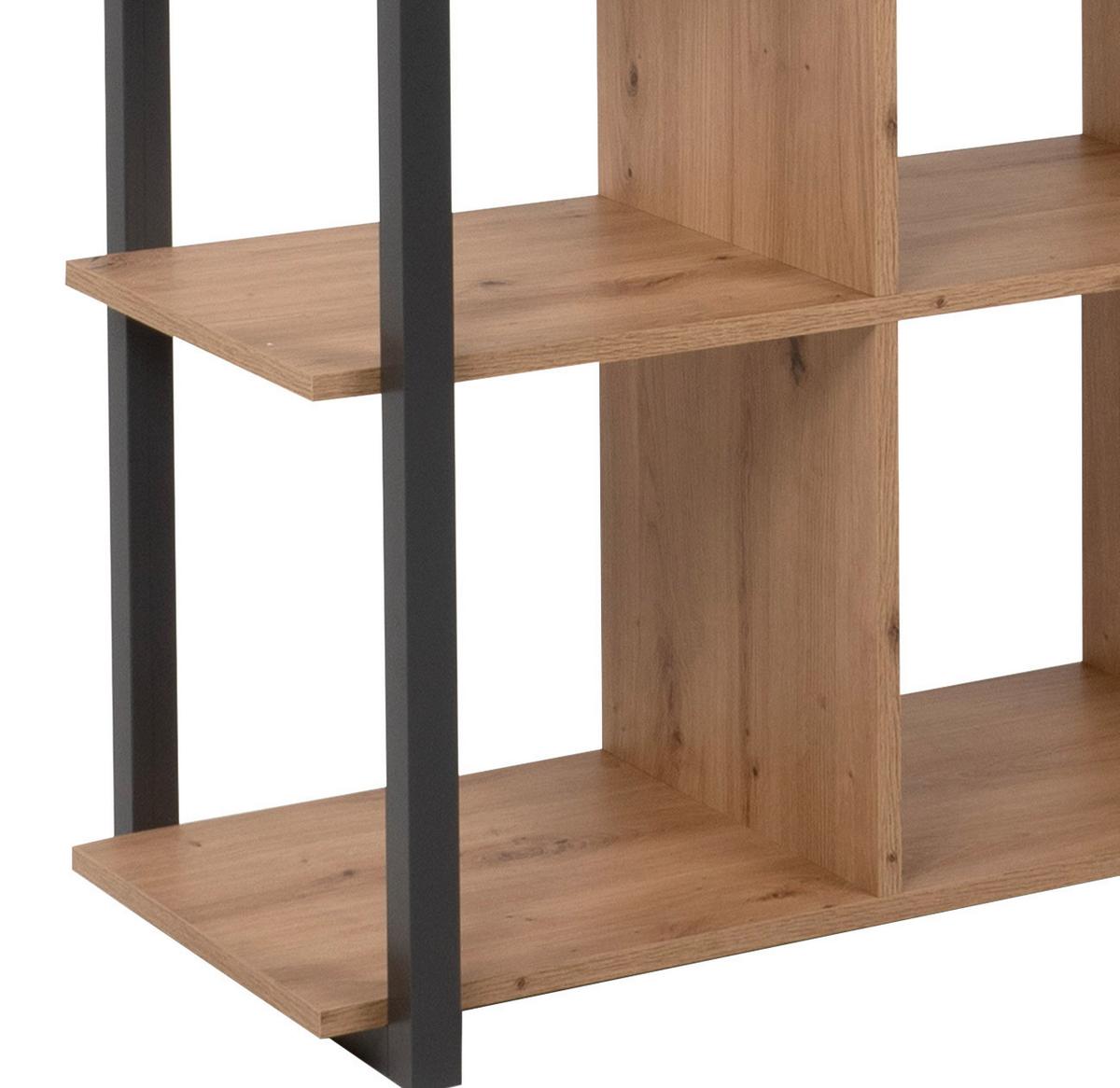 Regal Denver 31 B: 107 Cm Eiche Dekor/anthrazit - Eichefarben/Anthrazit, KONVENTIONELL, Holzwerkstoff (107/145/39cm) - MID.YOU