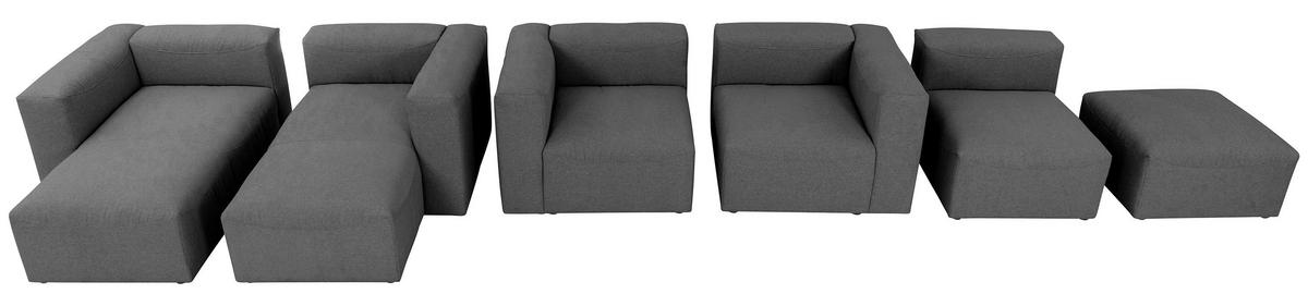 Polsterhocker Lena Anthrazit Flachgewebe H: 45 cm - Anthrazit, Design, Textil (75/45/75cm) - Max Winzer