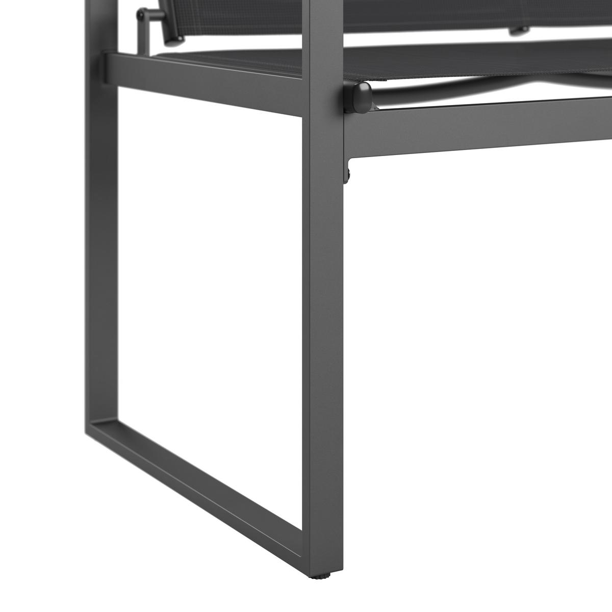 Balkonset Lissabon - Anthrazit/Schwarz, MODERN, Kunststoff/Textil - Beldano