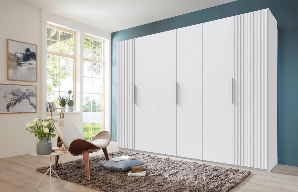 Drehtürenschrank Andorra Weiß B: 300 Cm - Weiß, MODERN, Holzwerkstoff (300/216/58cm) - MID.YOU