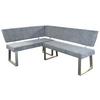 Eckbank Jules 142,5x187cm Hellgrau - Hellgrau/Nickelfarben, MODERN, Textil/Metall (142,5/187cm) - MID.YOU