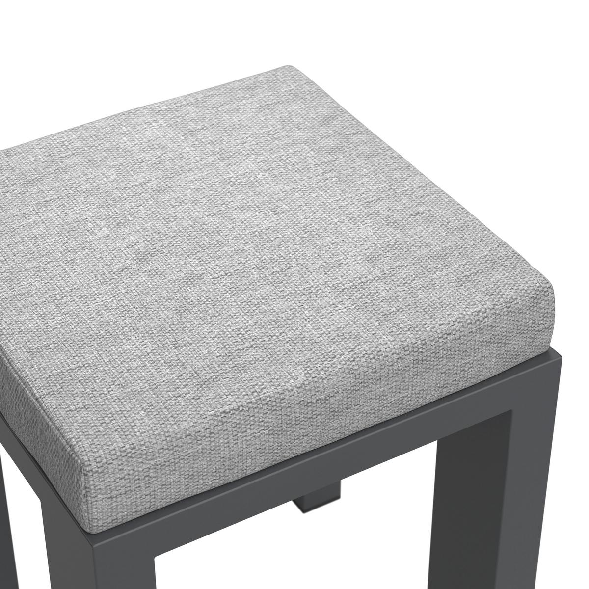 Terasová záhradní souprava MELINA - světle šedá/tmavě šedá, Moderní, kov/dřevo (272/79/84cm) - Bessagi Garden