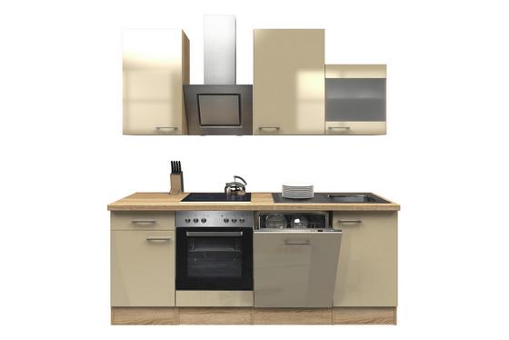 Helle Küchenzeile mit Geschirrspüler Kompakte Küche in Kaschmir Dekor