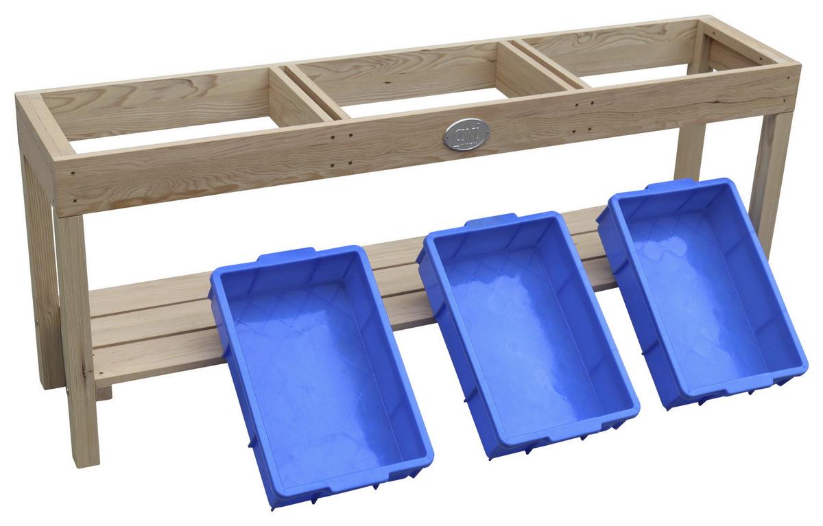 Sand- Und Wassertisch A060.080.00 - Blau/Braun, KONVENTIONELL, Holz/Kunststoff (124/50/27cm) - Ambia Garden