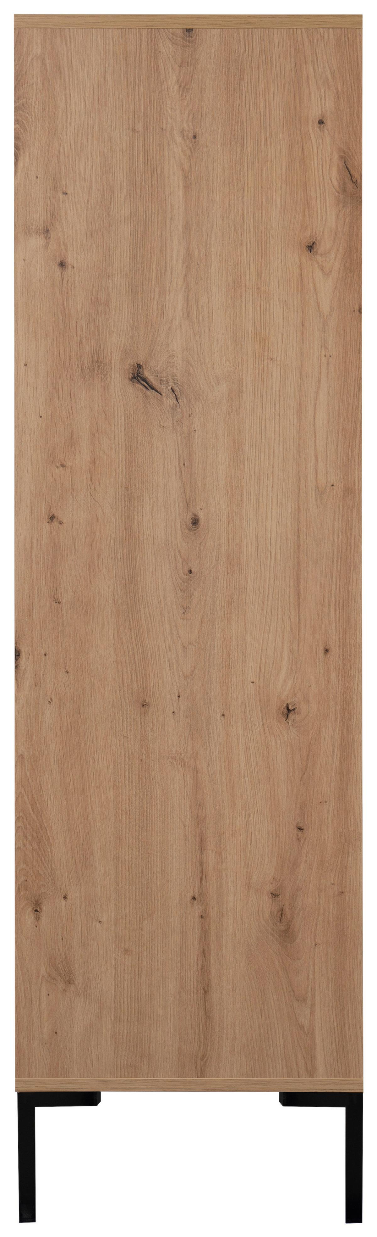 Highboard 81cm Korsika Eiche Artisan Dekor - Schwarz/Eiche Artisan, Design, Holzwerkstoff (81/139/40cm) - MID.YOU