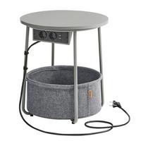 PRÍRUČNÝ STOLÍK ŠEDÁ - čierna/sivá, Trend, kov/kompozitné drevo (45/50/45cm) - MID.YOU