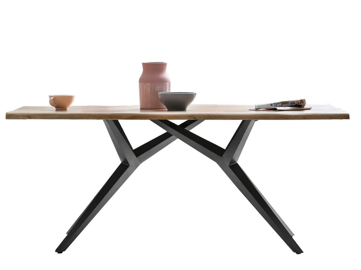 ESSTISCH Schwarz/Naturfarben L: 160cm - Schwarz/Naturfarben, MODERN, Holz/Metall (160/85/78,5cm) - MID.YOU