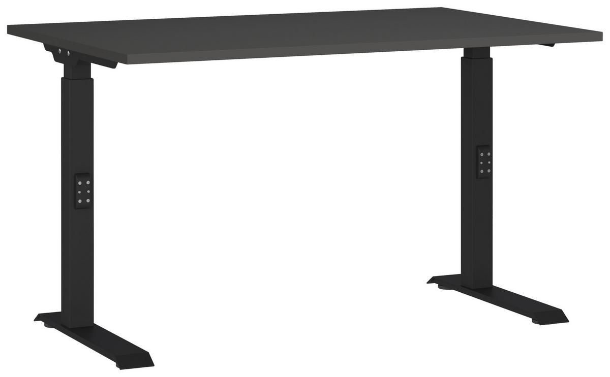 Schreibtisch Schwarz/graphitfarben L: 120cm - Schwarz/Graphitfarben, MODERN, Holzwerkstoff/Metall (120/80/68-91cm) - Germania