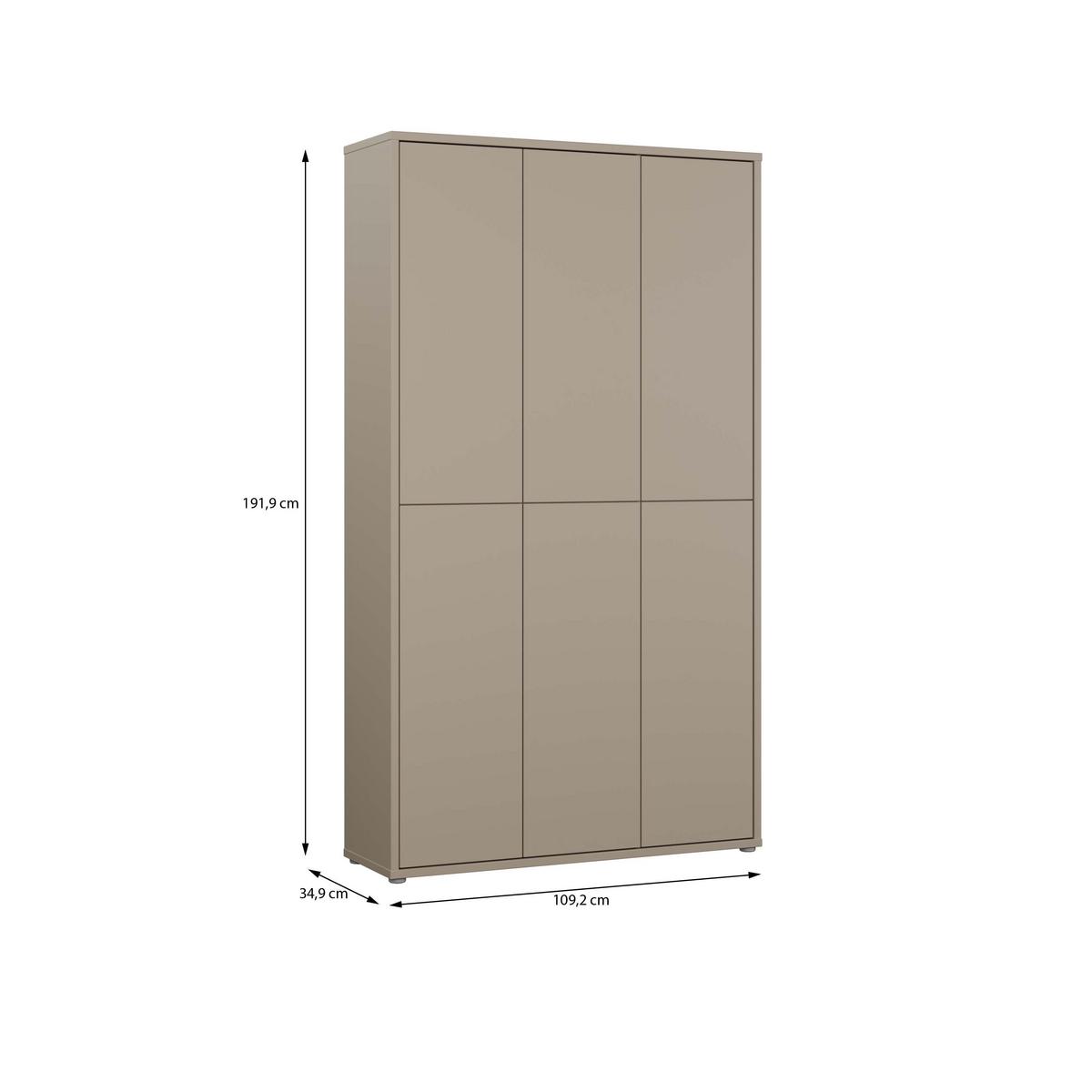 Botník barva TAUPE - terracotta/barvy břidlice, Moderní, kompozitní dřevo (109,2/191,9/34,9cm)