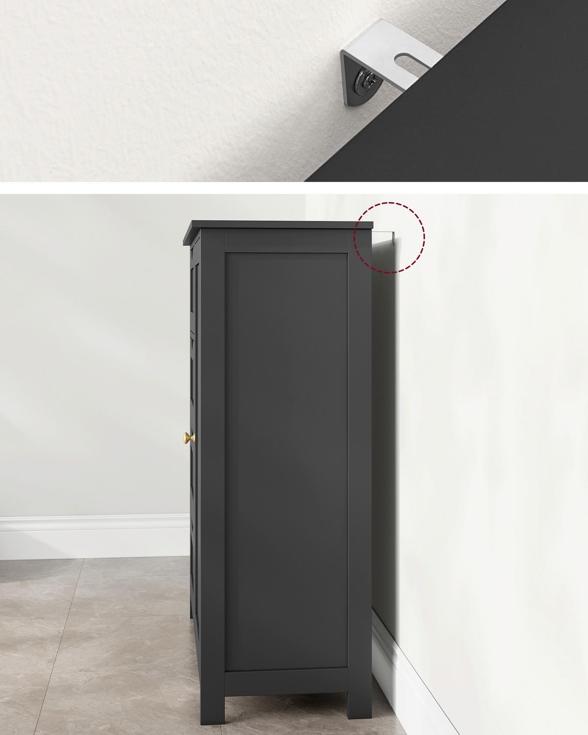 Midischrank Bathroom Cabinet - Schwarz, MODERN, Holzwerkstoff (55/82/30cm) - MID.YOU