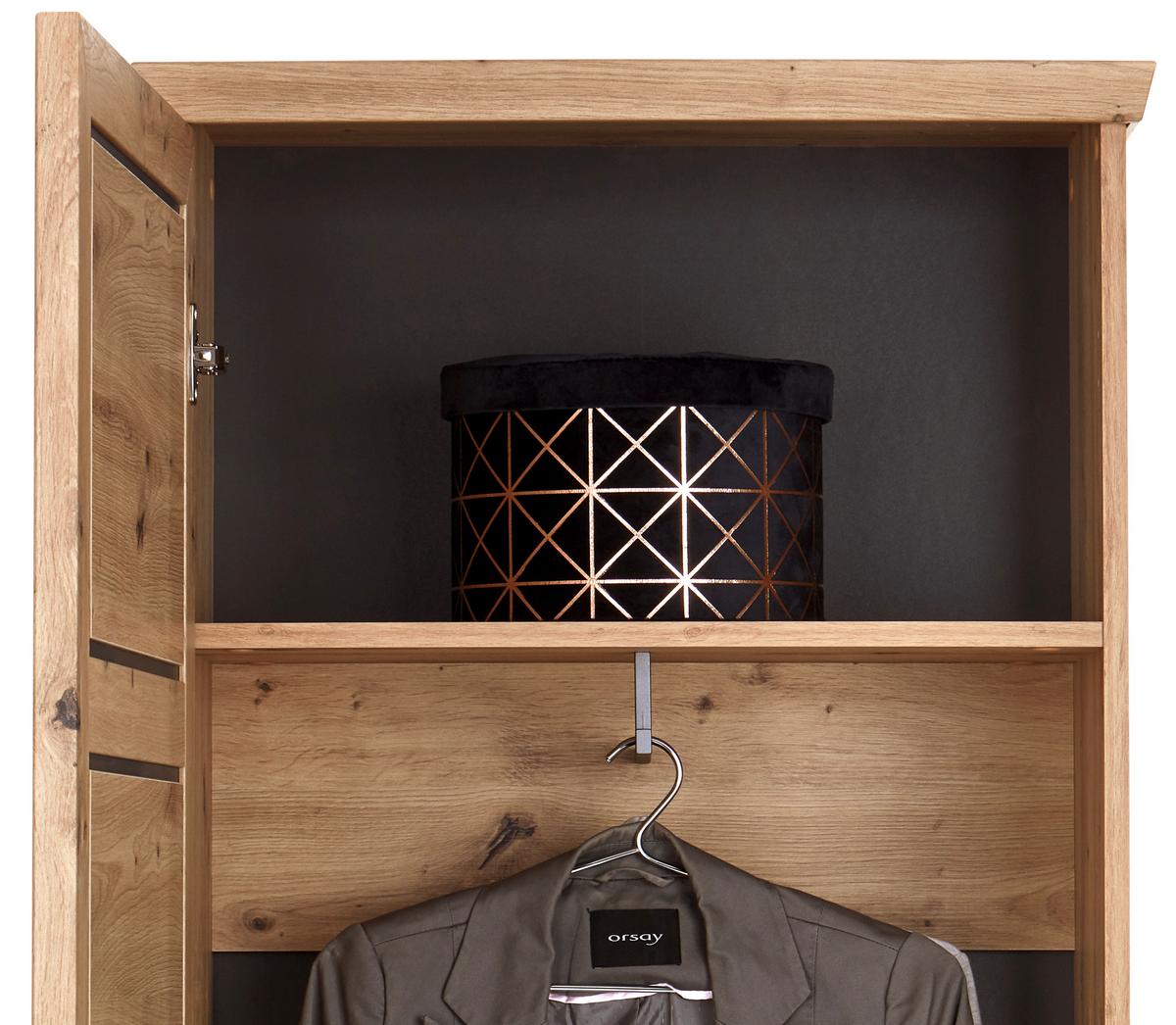 Garderobenschrank Harvey Eiche Dekor B: 64,2 Cm - Eichefarben/Anthrazit, LIFESTYLE, Holzwerkstoff (64,2/196,6/38,5cm)