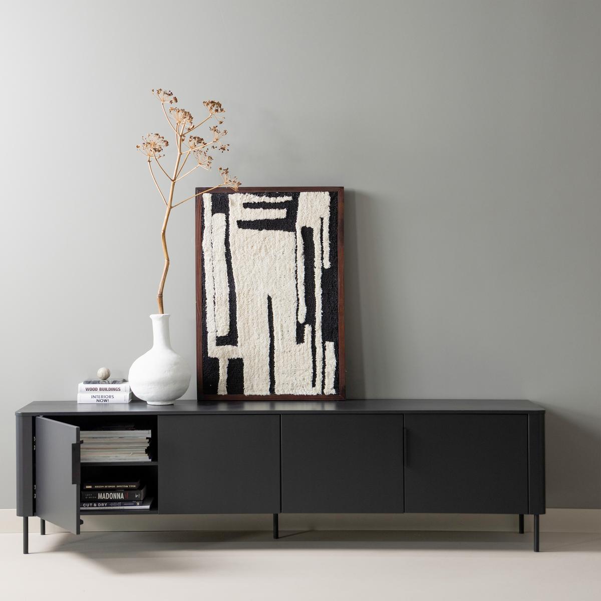 LOWBOARD Gunnar Schwarz B: 200cm - Schwarz, Design, Holz (200/56/44cm) - Livetastic