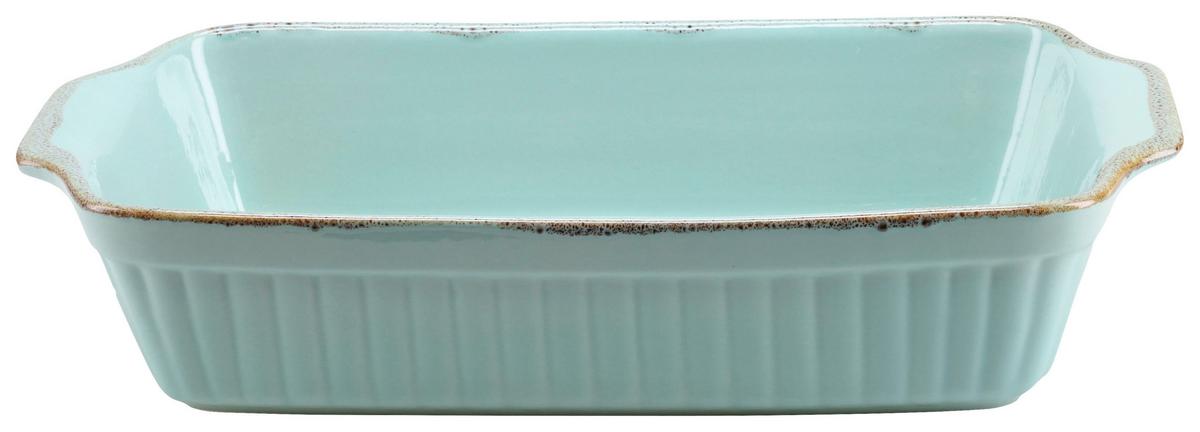 Auflaufform Keramik Classic Vintage Türkis 34x20x7,5 cm - Türkis, KONVENTIONELL, Keramik (34/20/7,5cm) - Creatable