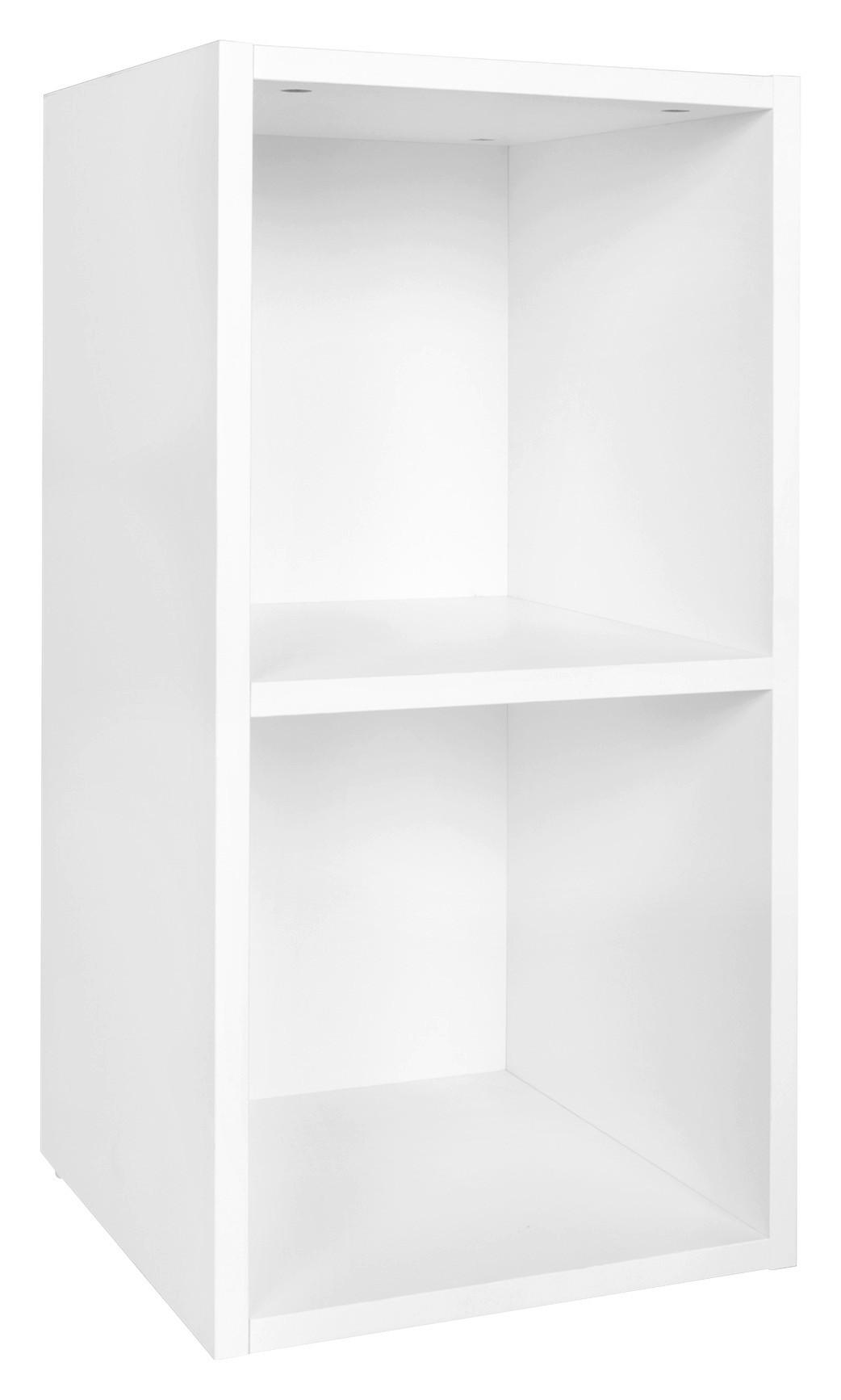 Regal Mit 2 Fächern B: 30 cm Weiß - Weiß, KONVENTIONELL, Holzwerkstoff (30/60/30cm) - MID.YOU