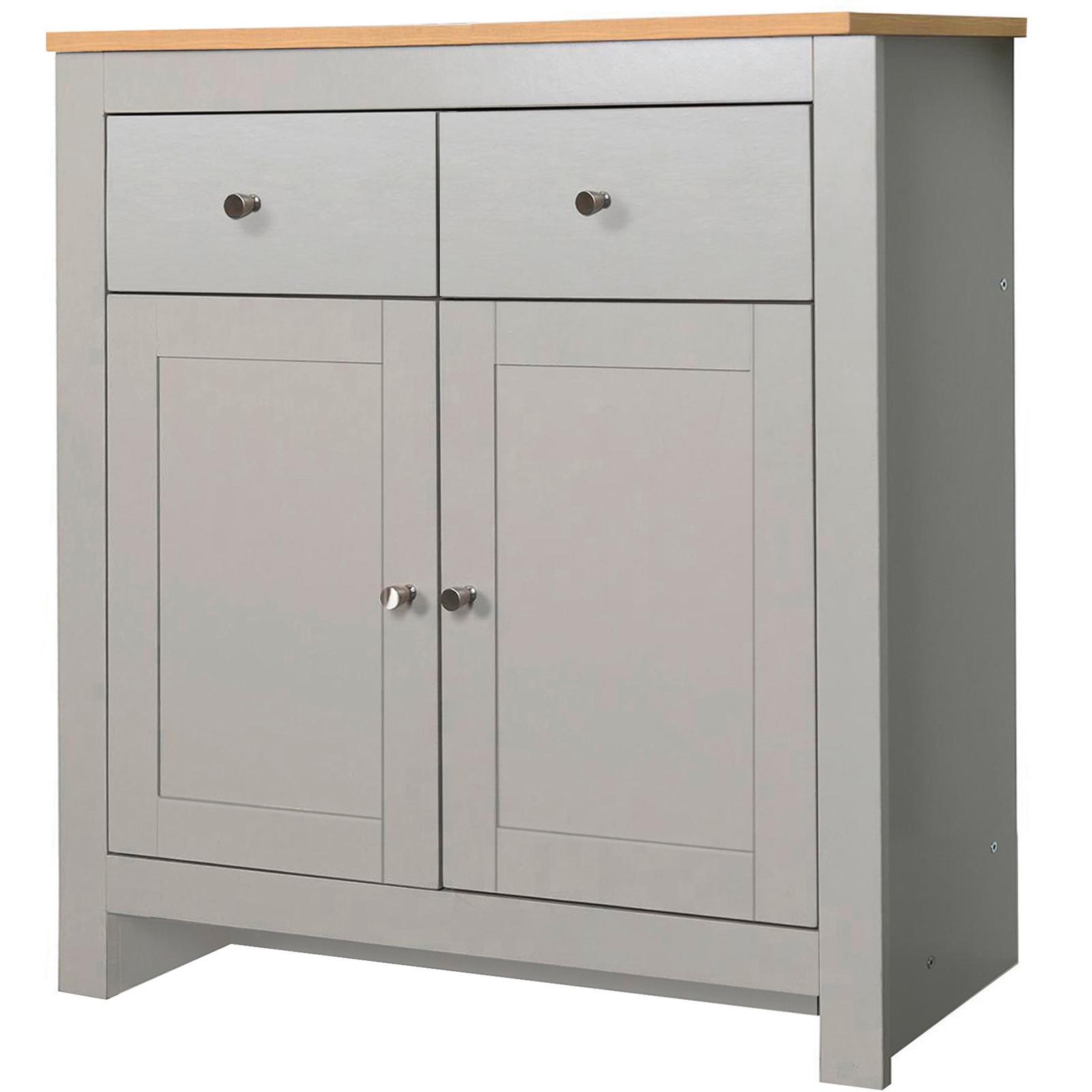 Sideboard Emerald Grau B: 79 Cm - Eichefarben/Grau, Design, Holzwerkstoff (79/81/35cm) - MID.YOU