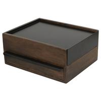 Schmuckbox Schwarz Walnussfraben B:22,1cm - Walnussfarben/Schwarz, Design, Holz/Metall (22,1/11,9/25,9cm) - Umbra