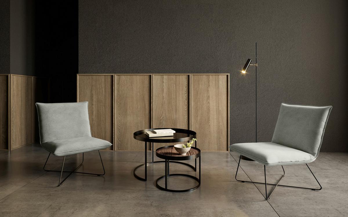 Sessel Skyway Hellgrau B: 68 Cm - Hellgrau/Schwarz, Design, Textil (68/84/81cm) - Livetastic