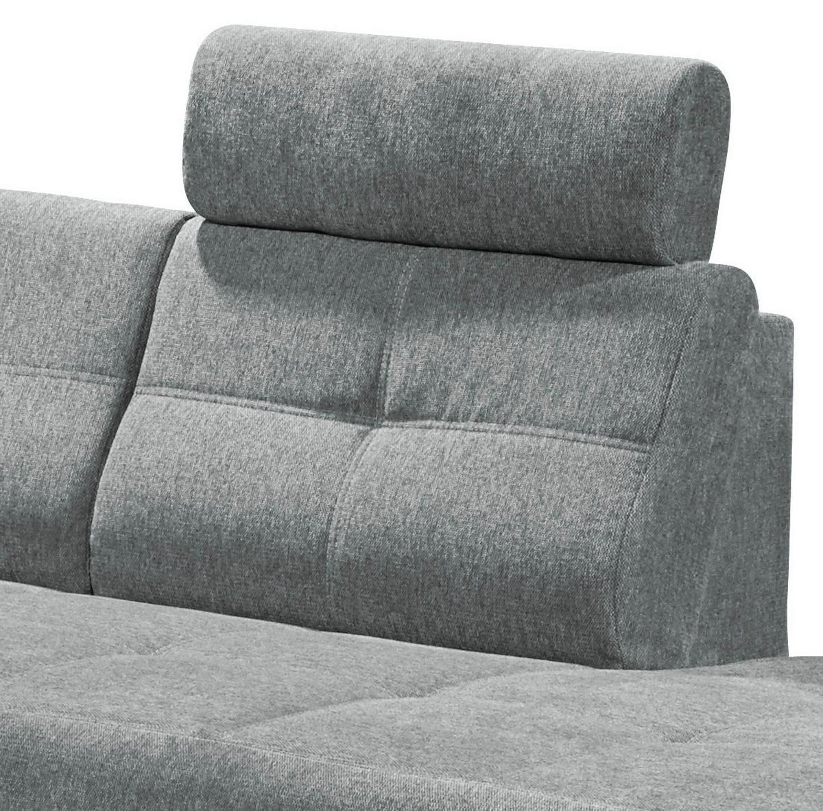 Sedací souprava ALBA U, pravá, šedá, úl.prostor, lůžko - světle šedá, Moderní, textil/plast (177/349/233cm) - MID.YOU