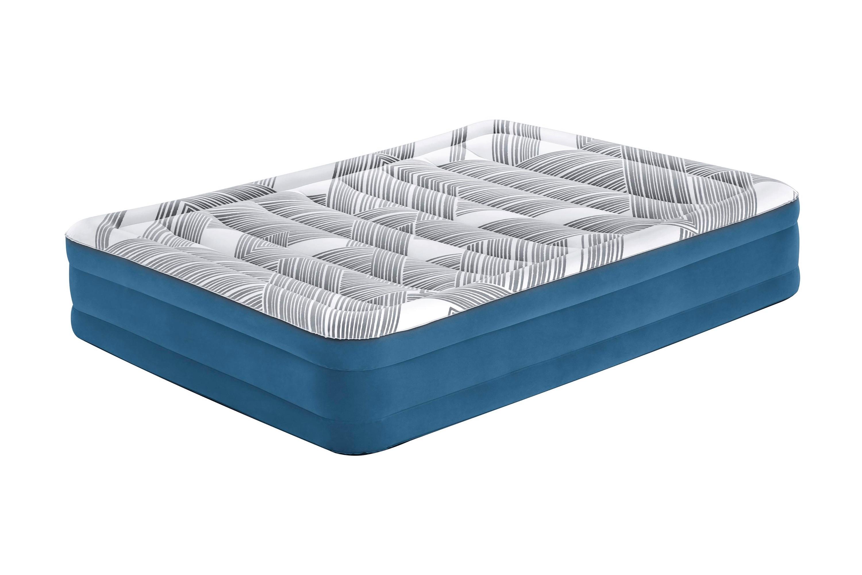 Luftbett Dominik 203x152x36 Cm Bis 300kg, Inkl. Pumpe - Dunkelblau/Grau, KONVENTIONELL, Kunststoff/Metall (203/152/36cm) - Bestway