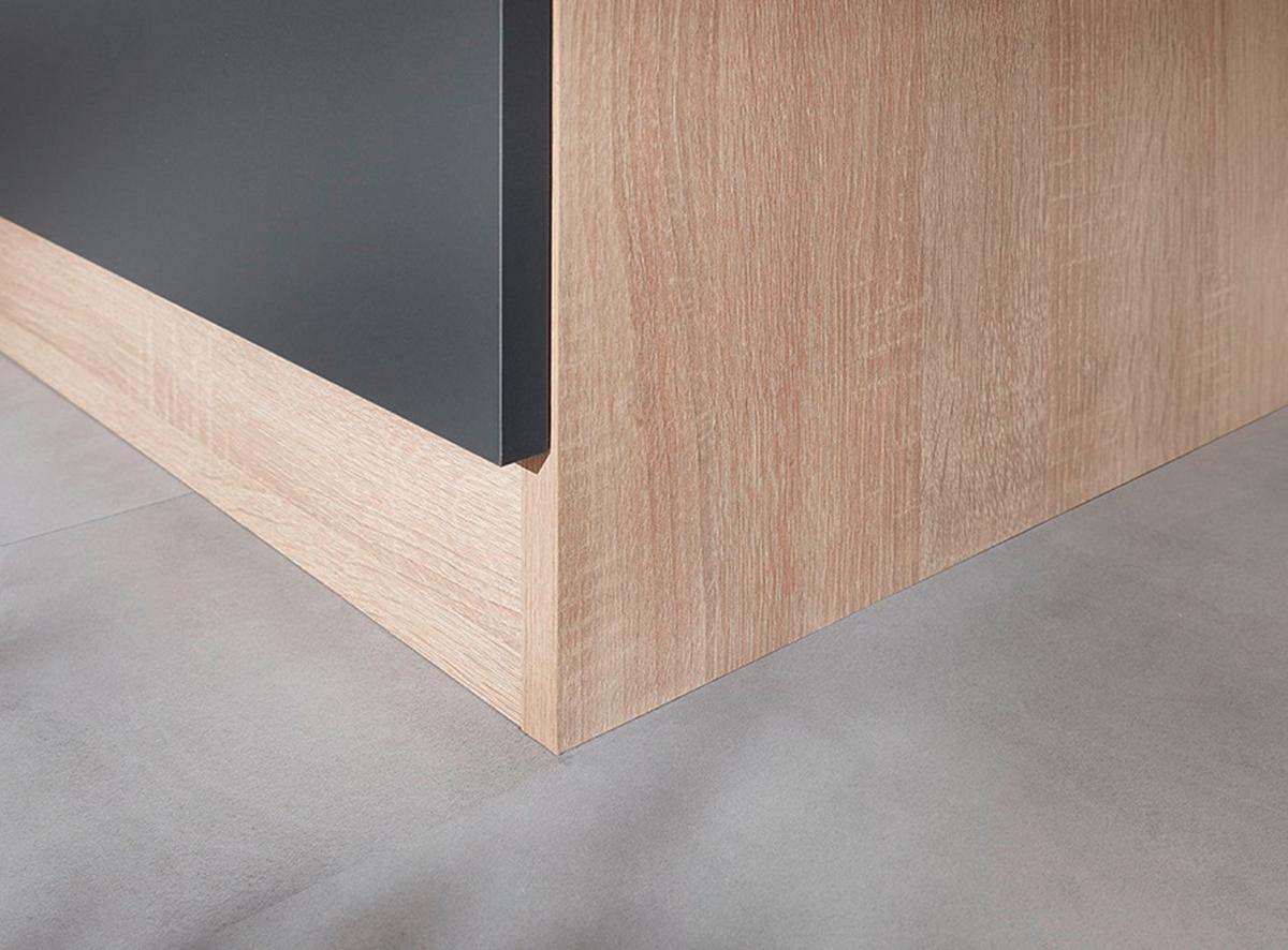 Miniküche Merle Grau/Eiche Dekor B:100cm - Eichefarben/Grau, Basics, Glas/Holzwerkstoff (100cm) - Respekta