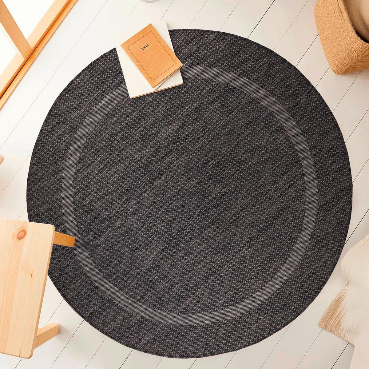 Flachwebteppich Relax - Schwarz, Basics, Textil (160/160cm) - Novel