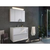 BADEZIMMER Limes, Weiß HG B: 80 cm - Weiß Hochglanz/Weiß, Basics, Keramik/Holzwerkstoff (80cm) - MID.YOU