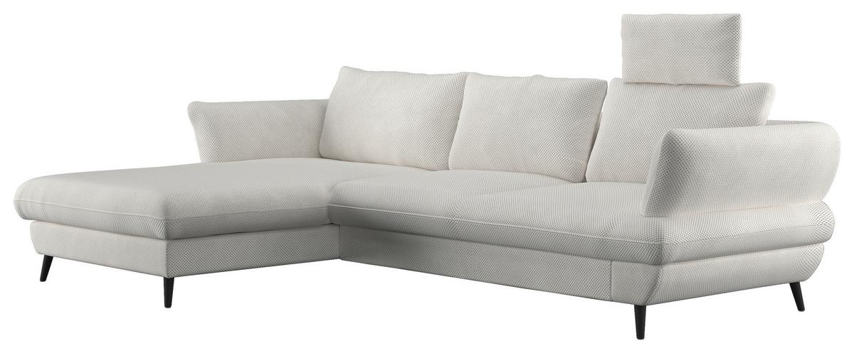 Ecksofa Balou, Creme S: 181x281 cm - Creme/Schwarz, Design, Textil (181/281cm) - Livetastic