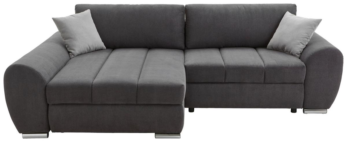 Ecksofa Mit Bettkasten Glasgow Dunkelgrau - Chromfarben/Dunkelgrau, KONVENTIONELL, Textil (175/270cm) - MID.YOU