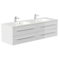 WASCHTISCHKOMBI Geant, Weiß HG B: 160 cm - Weiß Hochglanz/Weiß, Basics, Holzwerkstoff/Stein (160cm) - MID.YOU
