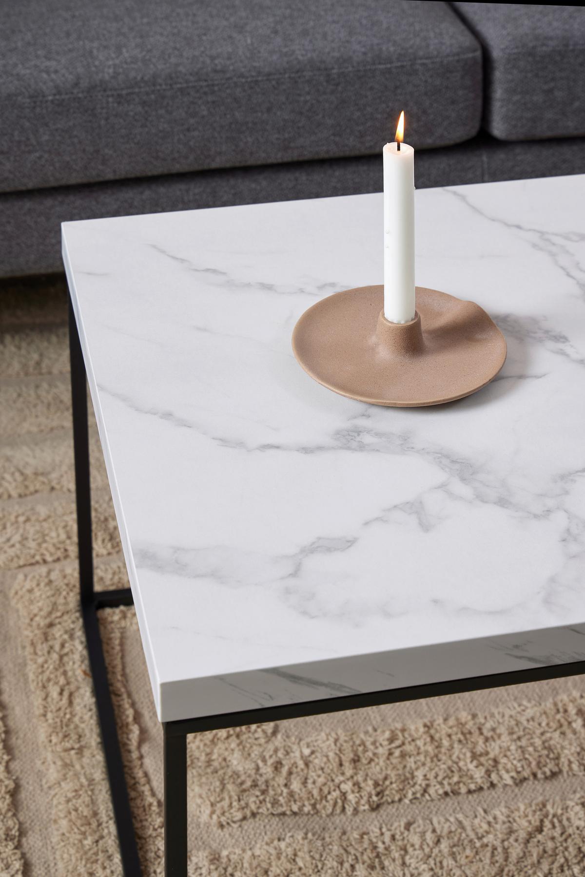 Couchtisch Barossa Weiß/schwarz, 110 Cm - Schwarz/Weiß, Design, Holz/Metall (110/55/45cm) - MID.YOU