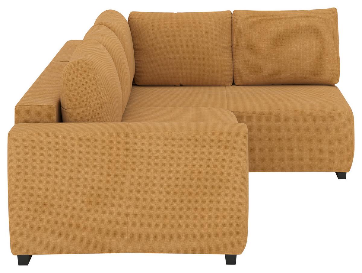 Rohová sedačka GIRO OTM, oboustranná, hořčicově žlutá - černá/hořčicově žlutá, Trend, textil/plast (252/170cm)