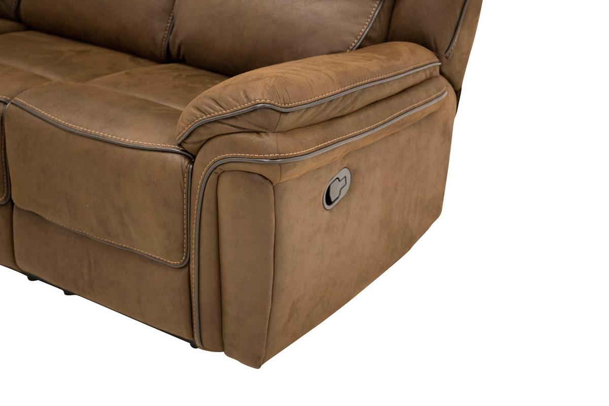 3-sitzer-sofa Saranda - Schwarz/Braun, Design, Kunststoff/Textil (206/96/98cm) - Livetastic