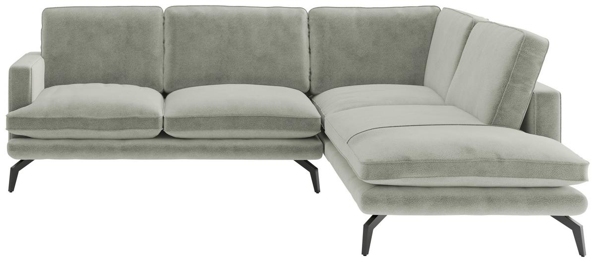 Ecksofa Bali - Hellbraun/Hellgrau, Design, Textil (250/202cm) - Livetastic