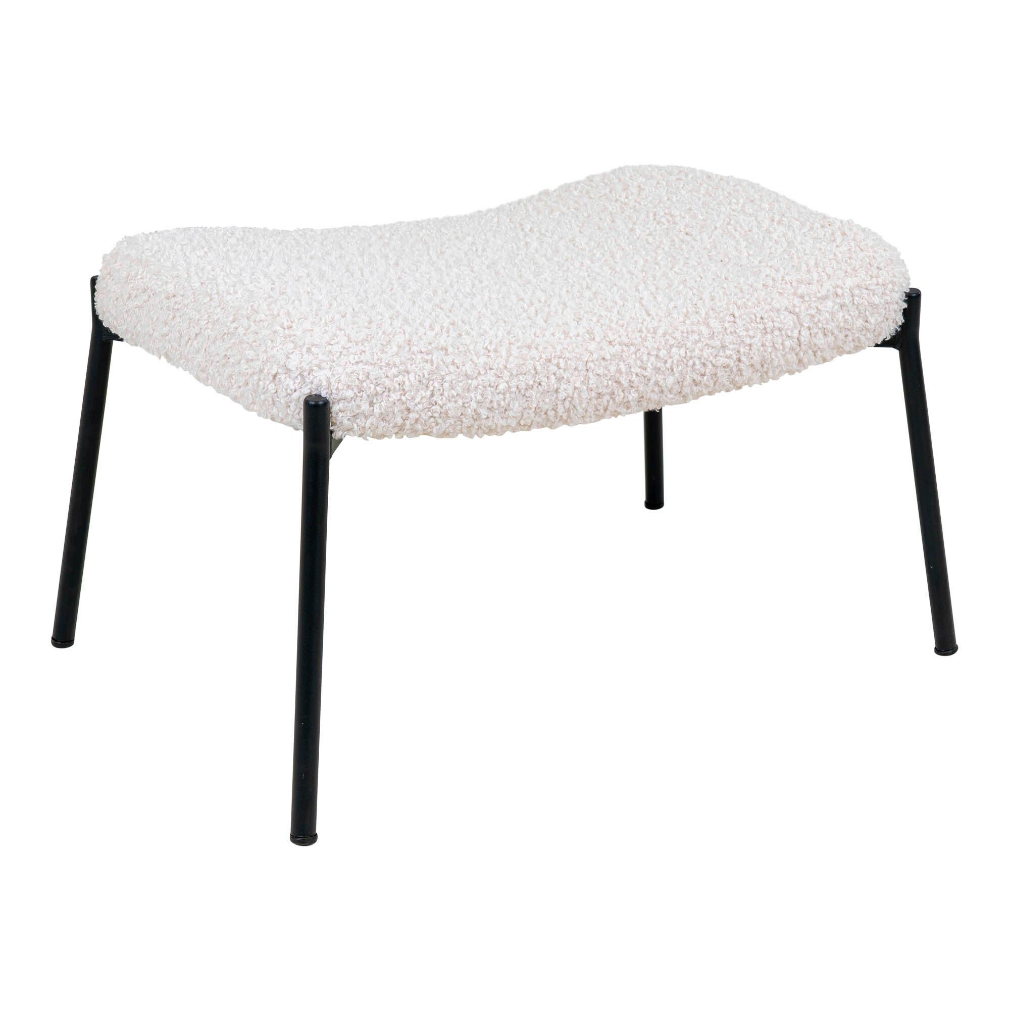 Hocker Glasgow Weiß, B/H/T: 63x39x42,5cm - Schwarz/Weiß, Basics, Textil (63/39/42.5cm)