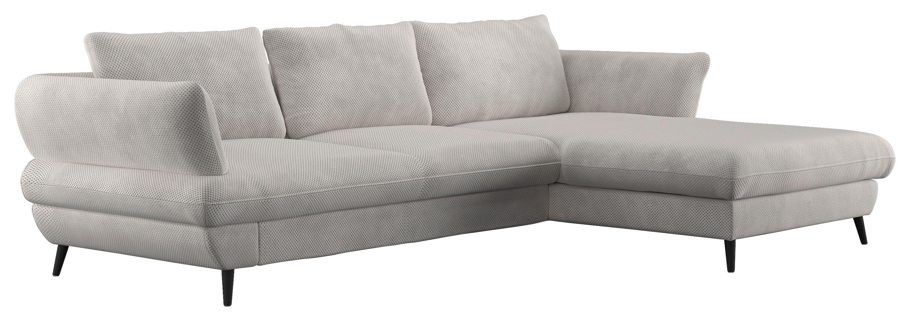 ECKSOFA Balou, Naturfarben S:281x181cm - Schwarz/Naturfarben, Design, Textil (281/181cm) - Livetastic