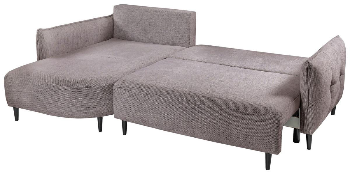 Ecksofa Sycylia Taupe/schwarz, 165 Cm - Taupe/Schwarz, Design, Textil (165/244cm) - MID.YOU