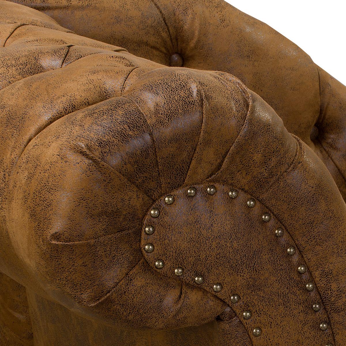 Récamiere Pako Cognac B: 185cm - Cognac/Braun, Design, Textil (185/93/75cm) - Livetastic