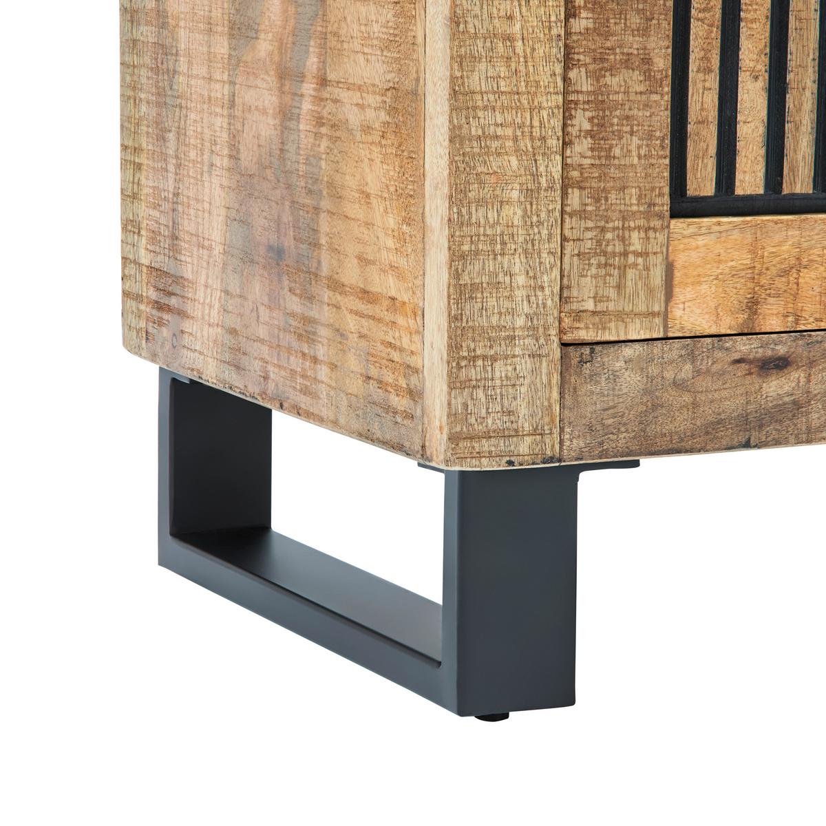 BOTNÍK EVEREST -EXKLUSIV- - černá/přírodní barvy, Natur, kov/dřevo (88/130/40cm) - Mömax