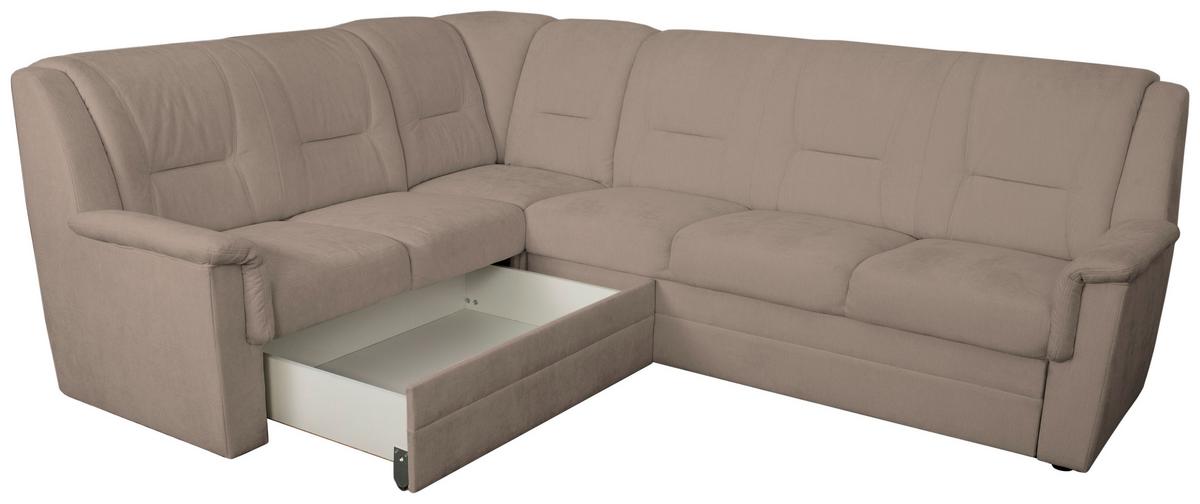 ECKSCHLAFSOFA Rafael, Taupe S: 279x224cm - Taupe/Beige, Trend, Textil (279/224cm)