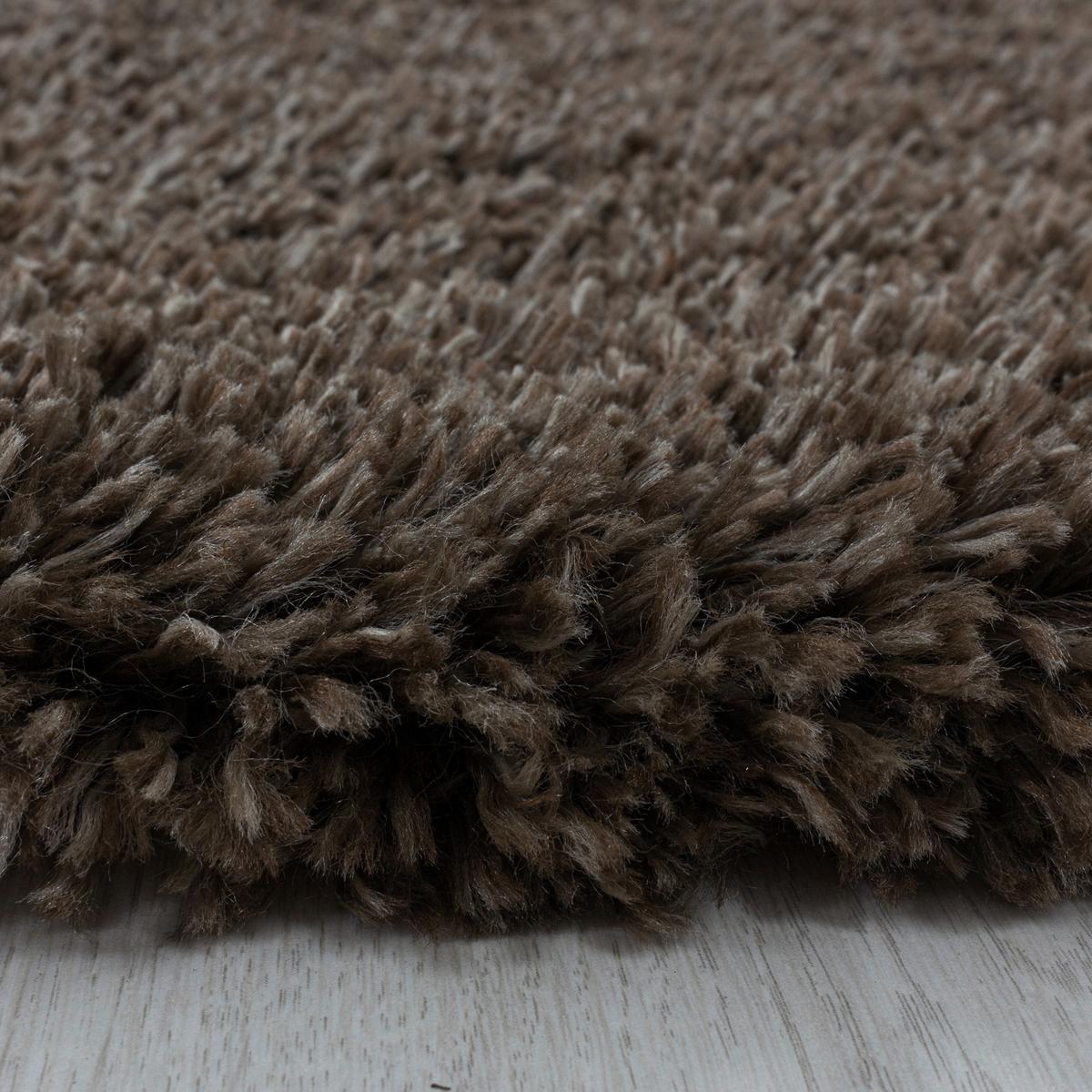 Hochflor Teppich Braun Naturfaser Fluffy 80x150 cm - Braun, Basics, Textil (80/150cm)