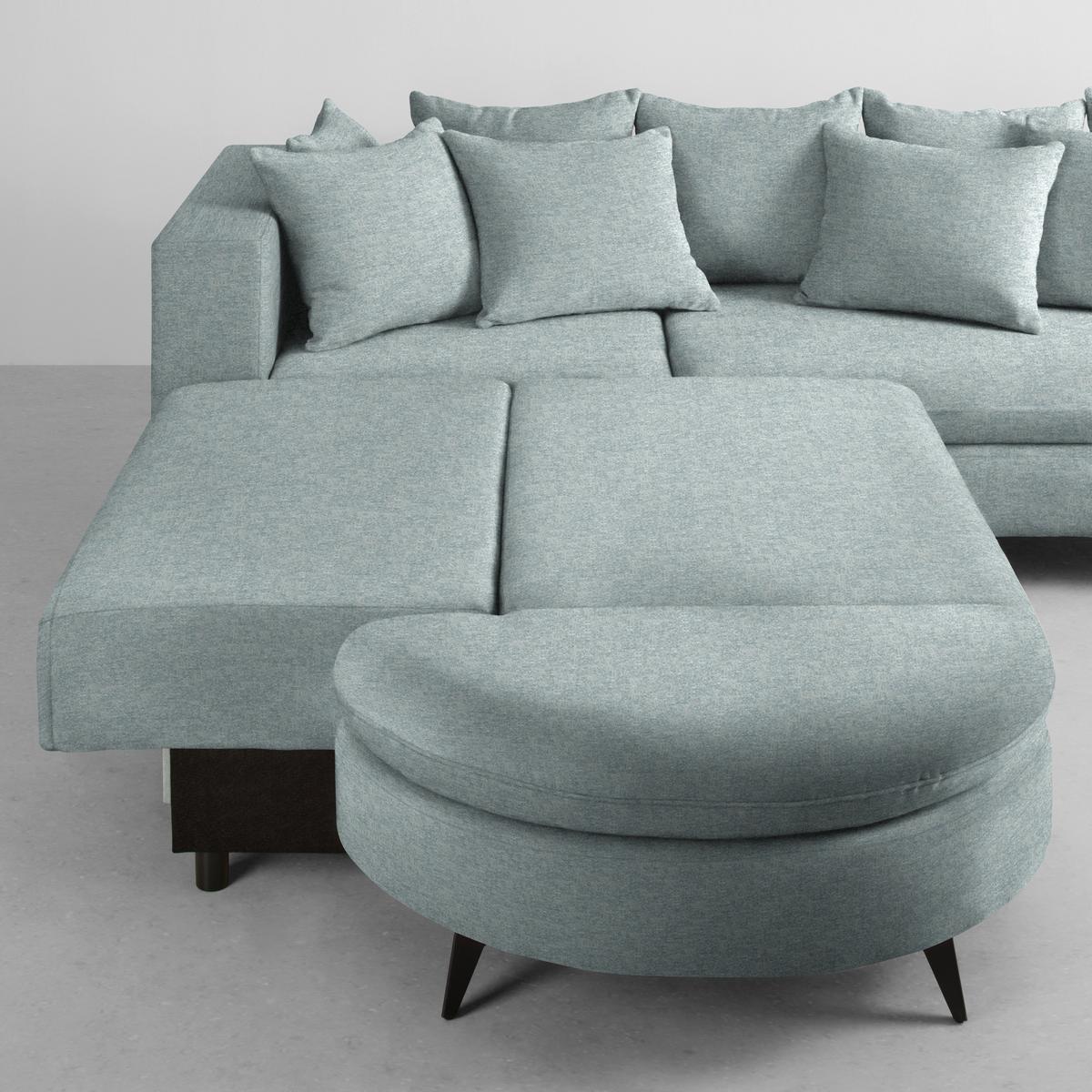 Rohová sedačka AXEL, levá, světle modrá tkanina - černá/světle modrá, Moderní, kov/textil (250/291cm) - Mömax