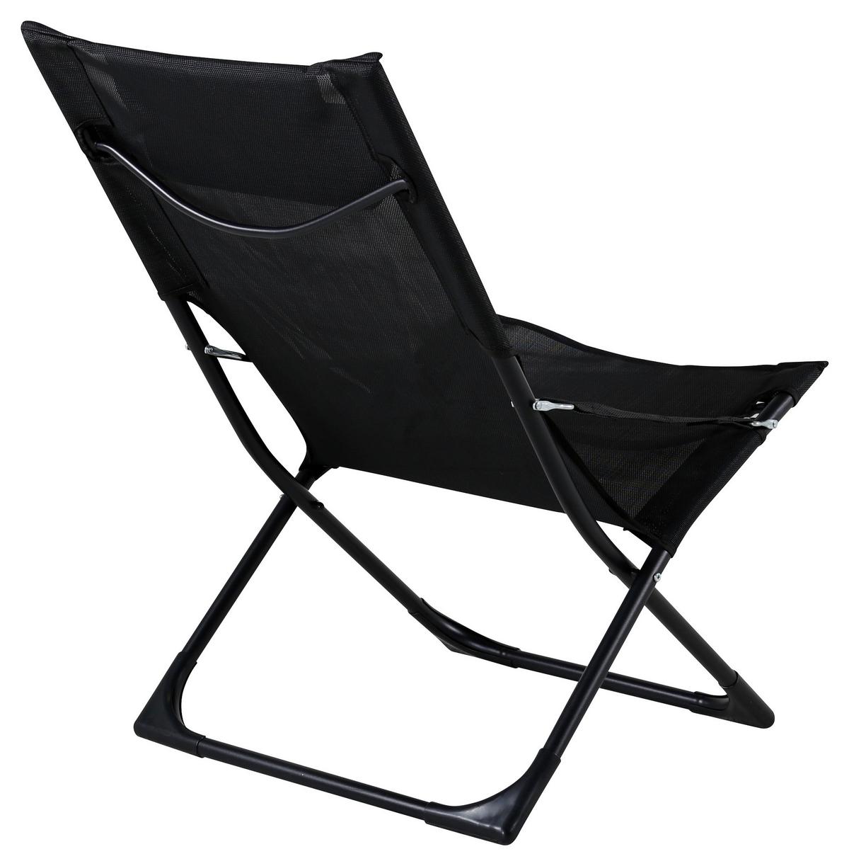 Strandsessel Seville Metall, Textil - Schwarz, KONVENTIONELL, Textil/Metall (63/89/84cm) - Gardenson