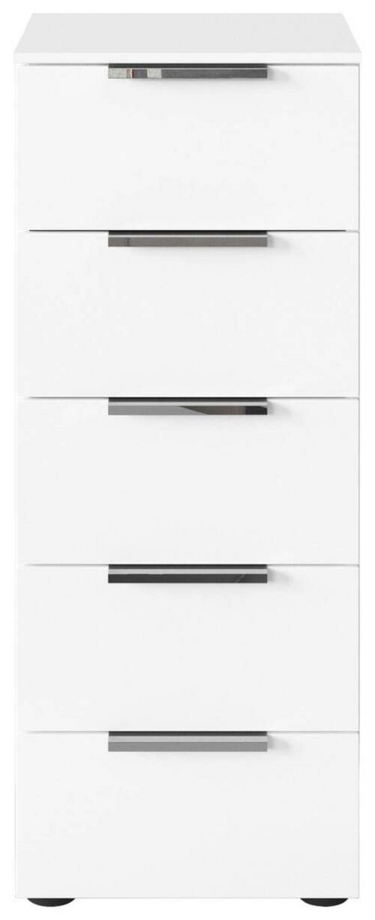 Kommode Flipp Weiß/chromfarben B: 40 Cm - Chromfarben/Schwarz, MODERN, Holzwerkstoff (40/100/42cm) - Rauch Möbel