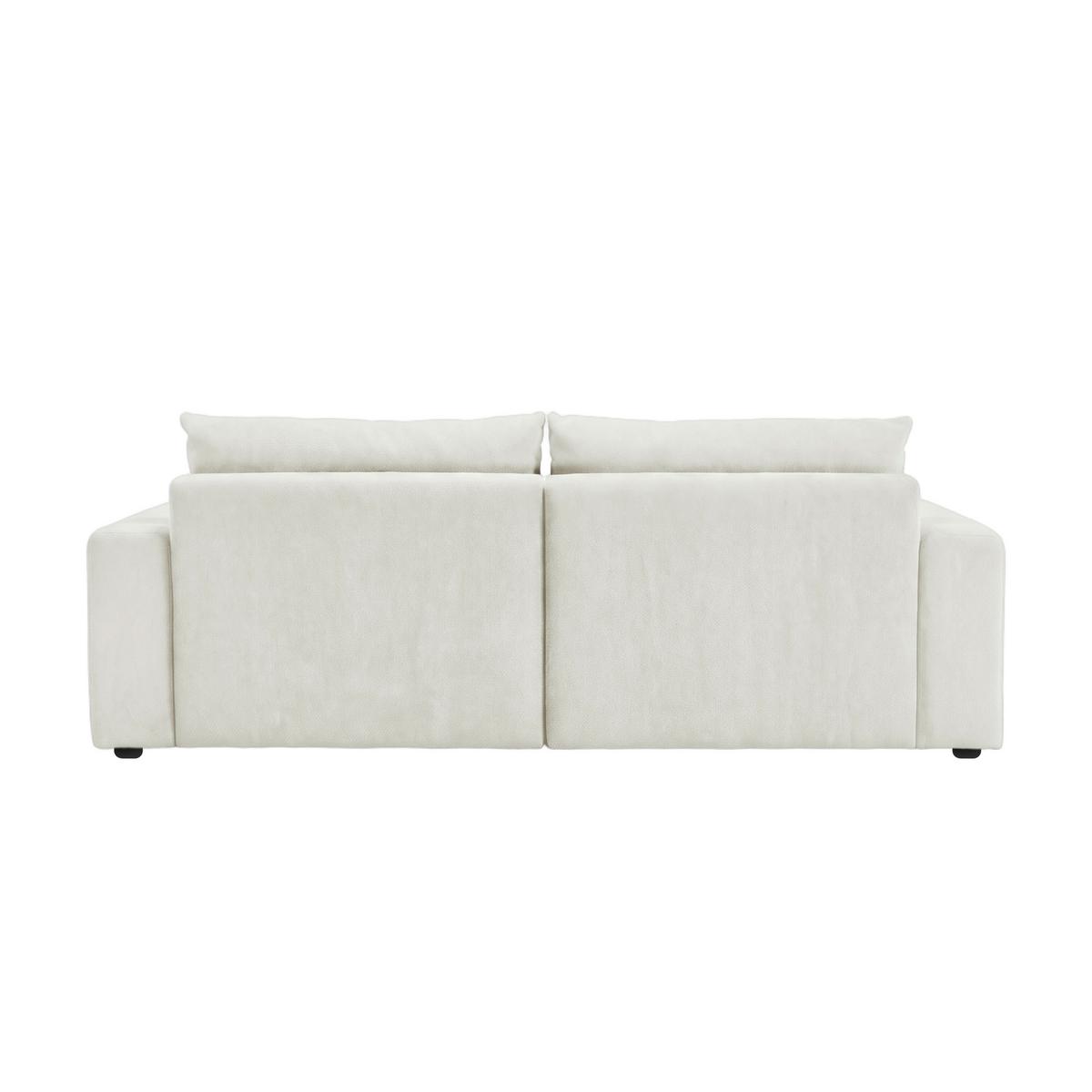 Megasofa Mega Chenille creme, B: 255cm - Creme/Schwarz, Trend, Textil (255/94/126cm) - Luca Bessoni