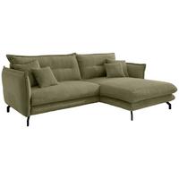 Ecksofa Lava Olivgrün S: 255x180cm - Schwarz/Olivgrün, MODERN, Textil (255/180cm) - Livetastic