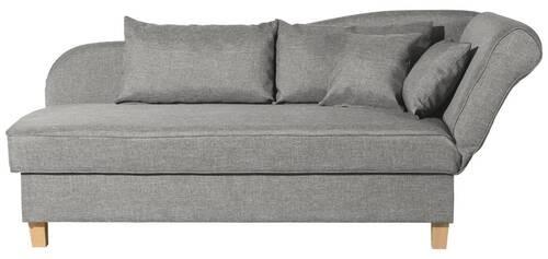 Recamiere Selma Hellgrau Recht S mit Bettksten+schlaffunktion - Buchefarben/Hellgrau, Design, Textil (190/88/82cm) - Max Winzer