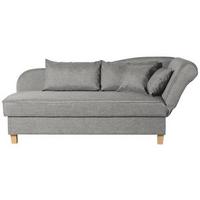 Recamiere Selma Hellgrau Recht S mit Bettksten+schlaffunktion - Buchefarben/Hellgrau, Design, Textil (190/88/82cm) - Max Winzer
