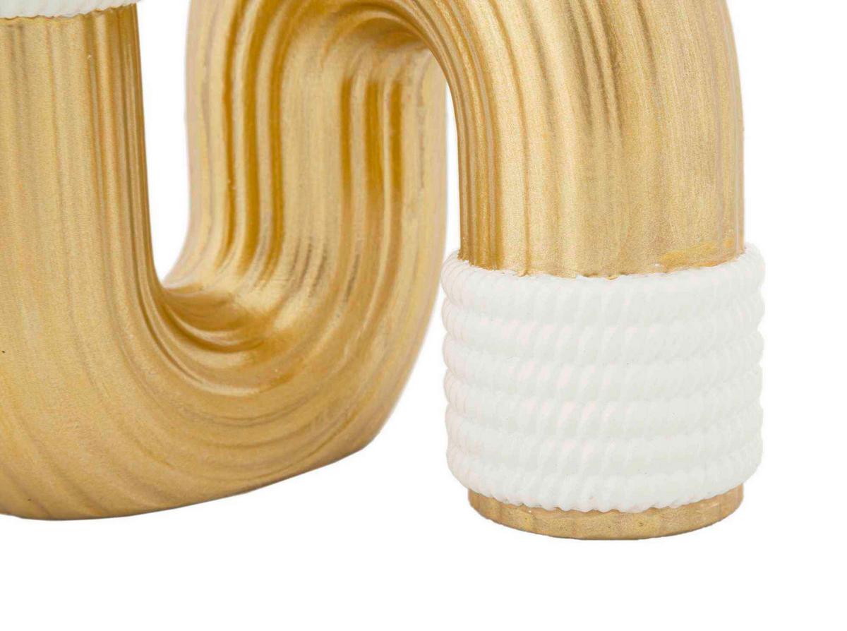 Vase Bann Weiß, Goldfarben B: 10,5 cm - Goldfarben/Weiß, Basics, Kunststoff (10.5/12.7/10.5cm)